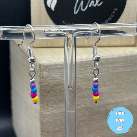 Coloured Glass Beaded Earrings Pattern #1