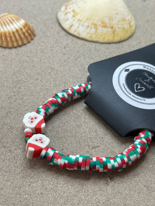 Children's Christmas Santa Heishi Bead Bracelet