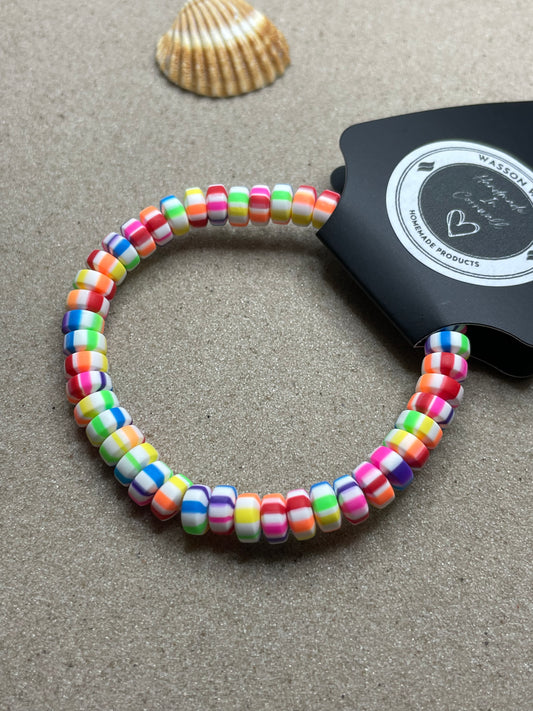 Rainbow Flat Bead Design Bracelet